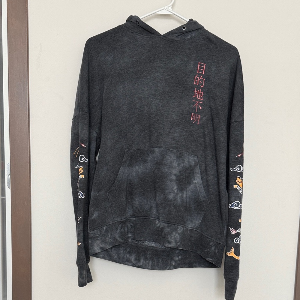 Empyre Mens Charcoal Hoodie with Vibrant Accents Size S